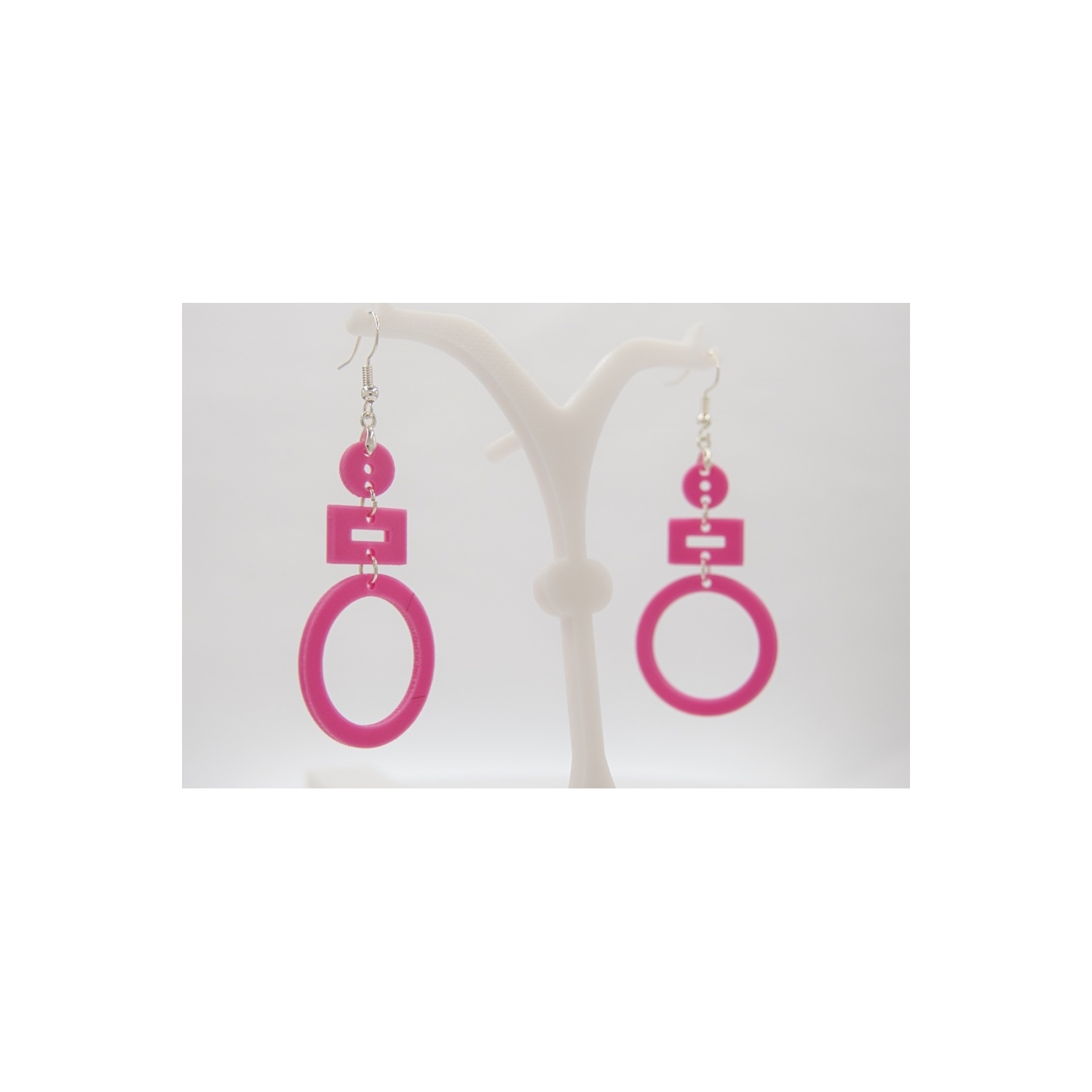 3er Set Ohrringe Pink ein Paar 
