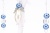 Engel Set Blau & Weiß Kleinserie (Halskette & Ohrringe): 70 cm